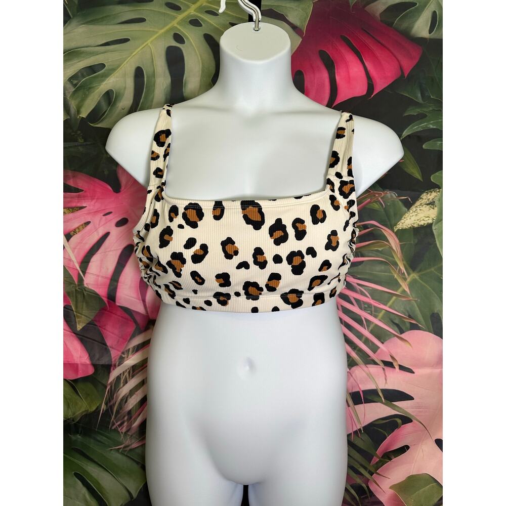 Xhilaration 1x leopard print swim top
